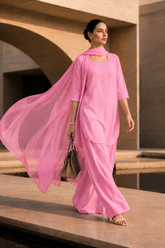 Elegant Women – Soft Bubblegum Pink 2PC Premium Cotton Set (RTW | Summer Drop 06)