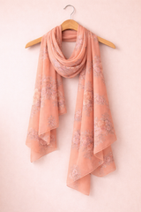 Sunset Apricot Floral Scarf