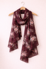 Cherry Wood Floral Scarf