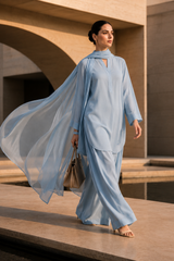 Elegant Women –Cloud Blue Mist 2PC Premium Cotton Set (RTW | Summer Drop 06)