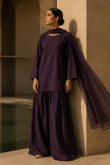 Elegant Women –Midnight Plum 2PC Premium Cotton Set (RTW | Summer Drop 06)