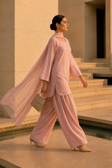 Elegant Women –Powdered Rose 2PC Premium Cotton Set (RTW | Summer Drop 06)