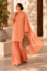 Elegant Women – Sunset Apricot 2PC Premium Cotton Set (RTW | Summer Drop 06)