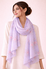Iced Lilar Floral Scarf