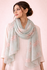 Celestial Mint Floral Scarf