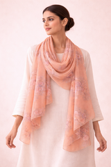 Peach Nectar Floral Scarf