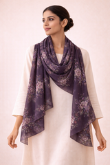 Midnight Plum Floral Scarf