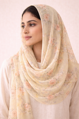 Frosted Lemon Floral Scarf