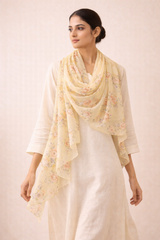 Frosted Lemon Floral Scarf