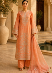 Soraya – Apricot Glow l RTW I 3PC-Embroidered I Drop07)