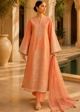 Soraya – Apricot Glow l RTW I 3PC-Embroidered I Drop07)