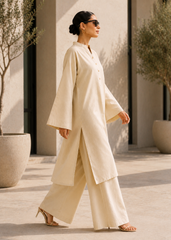 Elegant Women – Soft Power Sand Beige 2PC Premium Cotton Set (RTW | Summer Drop 05)