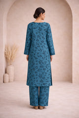 Dusty Teal Lawn Suit – Iris Bloom - Summer Edit '26