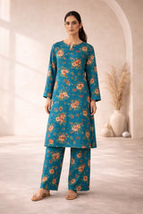 Teal Floral Lawn Suit – Iris Bloom -Summer Edit '26