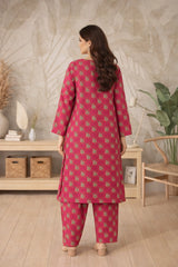 Berry Pink Floral Lawn Suit – Iris Bloom- Summer Edit '26