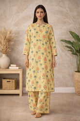 Butter Yellow Floral Lawn Suit – Iris Bloom - Summer Edit '26