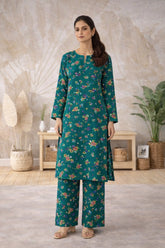 Emerald Floral Lawn Suit – Iris Bloom- Summer Edit '26