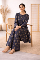 Midnight Blue Printed Lawn Suit –Rang-e-Noor-Summer Edit '26