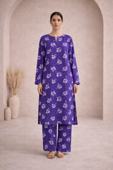 Royal Purple Printed Lawn Suit –Rang-e-Noor-Summer Edit '26