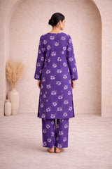 Royal Purple Printed Lawn Suit –Rang-e-Noor-Summer Edit '26