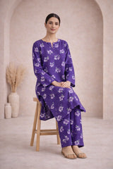 Royal Purple Printed Lawn Suit –Rang-e-Noor-Summer Edit '26