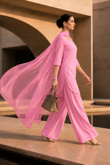 Elegant Women – Soft Bubblegum Pink 2PC Premium Cotton Set (RTW | Summer Drop 06)
