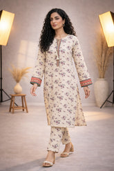Off-white Wild Petals Floral Lawn Suit – Summer Edit'26