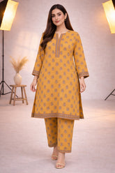 Mustard Wild Petals Printed Lawn Suit – Summer Edit '26