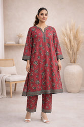 Red Wild Petals Printed Lawn Suit – Summer Edit '26