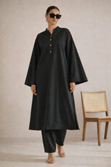 Elegant Women – Soft Power Midnight Ash Black 2PC Premium Cotton Set (RTW | Summer Drop 05)