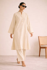 Elegant Women – Soft Power Sand Beige 2PC Premium Cotton Set (RTW | Summer Drop 05)