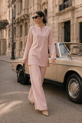 Atelier Ease – Relaxed Premium Cotton Co-Ord Set (RTW | Summer Drop 06)– Peach Nectar Pink