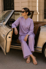 Atelier Ease – Relaxed Premium Cotton Co-Ord Set (RTW | Summer Drop 06)–Lavender Mist
