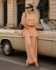 Atelier Ease – Relaxed Premium Cotton Co-Ord Set (RTW | Summer Drop 06)– Sunset Apricot