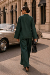 Atelier Ease – Relaxed Premium Cotton Co-Ord Set (RTW | Summer Drop 06)–Emerald Green