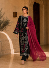 Mehrunisa – Noir Fuchsia l RTW I 3PC-Embroidered I Drop07)