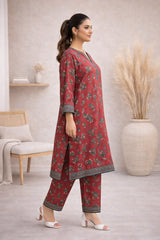 Red Wild Petals Printed Lawn Suit – Summer Edit '26