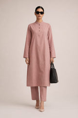 Elegant Women – Powdered Rose 2PC Premium Cotton Set (RTW | Summer Drop 03)
