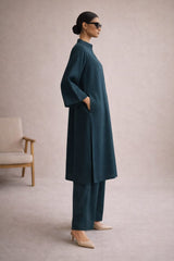 Elegant Women – Soft Power Deep Teal 2PC Premium Cotton Set (RTW | Summer Drop 05)