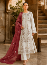 Aveline – Ivory Berry Muted cream l RTW I 3PC-Embroidered I Drop07)