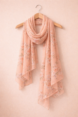 Peach Nectar Floral Scarf