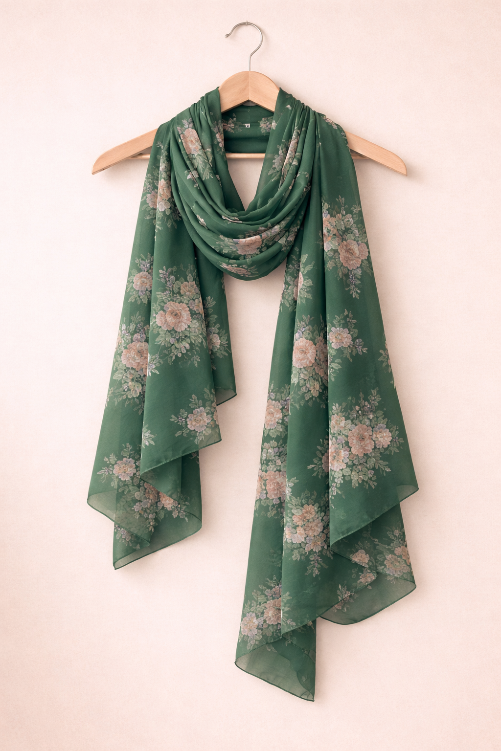 Emerald Noir Floral Scarf
