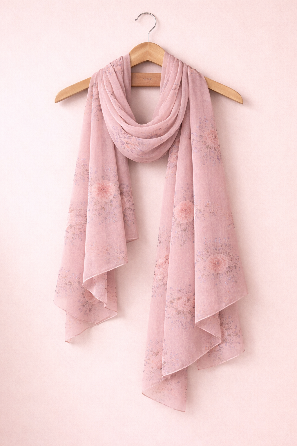 Powdered Rose Floral Scarf