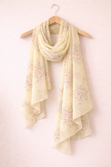 Frosted Lemon Floral Scarf