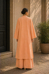 Elegant Women – Soft Power Sunset Apricot 2PC Premium Cotton Set (RTW | Summer Drop 05)