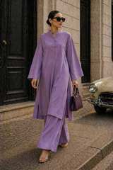 Elegant Women – Soft Power Deep Mauve Mist 2PC Premium Cotton Set (RTW | Summer Drop 05)