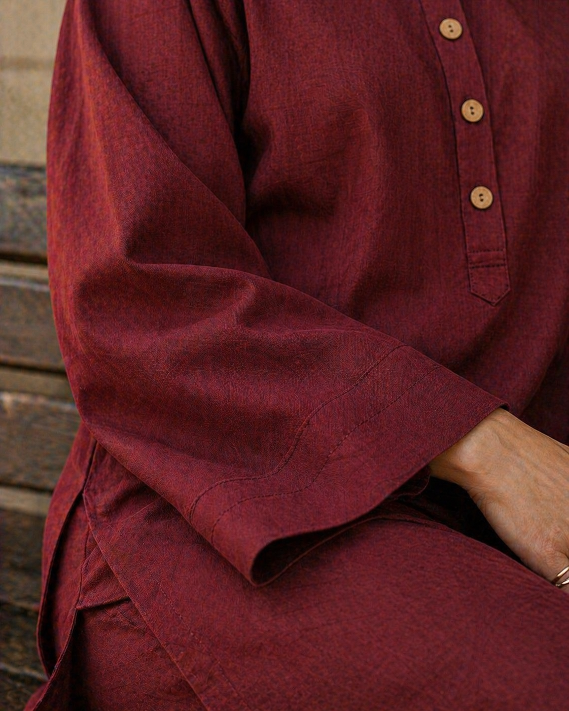 Elegant Women – Soft Power Cherry Wood Maroon 2PC Premium Cotton Set (RTW | Summer Drop 05)