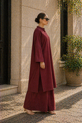 Elegant Women – Soft Power Cherry Wood Maroon 2PC Premium Cotton Set (RTW | Summer Drop 05)