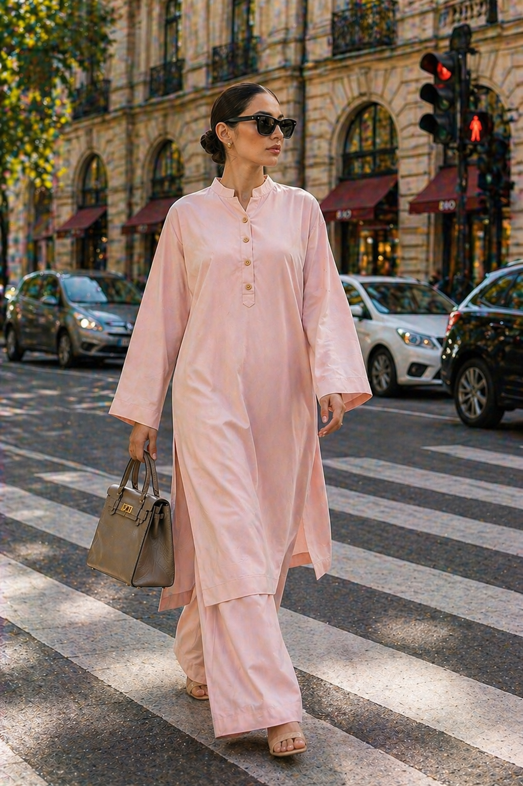 Elegant Women – Soft Power Peach Nectar Pink 2PC Premium Cotton Set (RTW | Summer Drop 05)