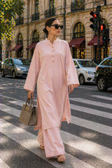 Elegant Women – Soft Power Peach Nectar Pink 2PC Premium Cotton Set (RTW | Summer Drop 05)
